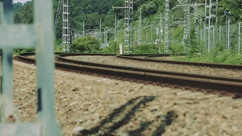 Train tracks rails Video stock 81451679