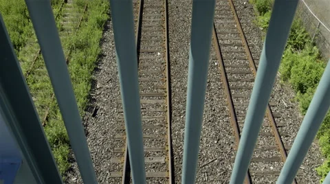 Train tracks by the roadside. 4K UHD. Stock Footage 51181817