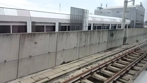 The train tracks as seen from inside Stock Footage 217427458