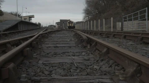 Train tracks steady cam Stock Footage 38844964