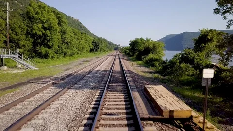 Train tracks straight 3 Stock Footage 95043105