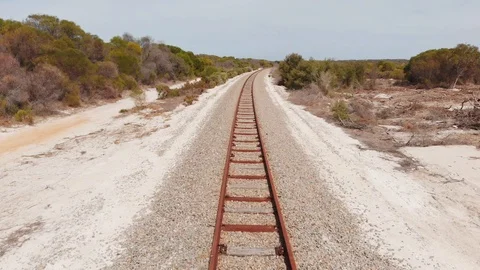 Train tracks,outback Australia Stock Footage 92298158