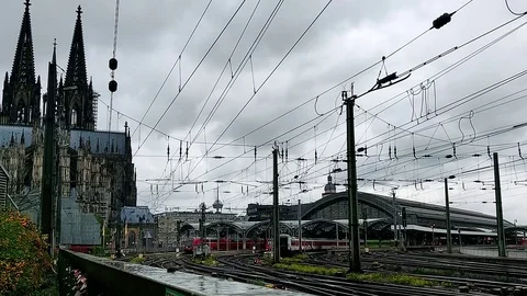 Train traffic at the Cologne train station Stock Footage 118651993