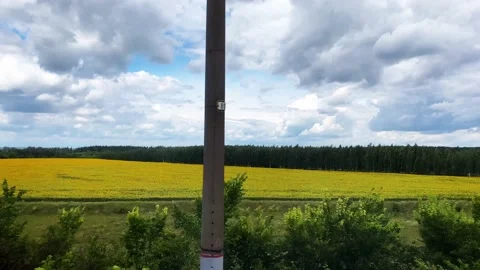 Train traffic past fields Vidéo 202632481