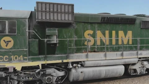 Train. Train in Mauritania. Train carrying coal. Industry in Mauritania. Film Stock Footage 137491906