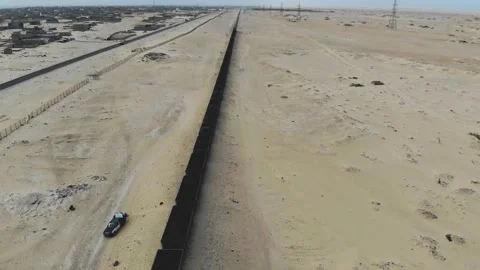 Train. Train in Mauritania. Train carrying coal. Industry in Mauritania. Film Stock Footage 137493106