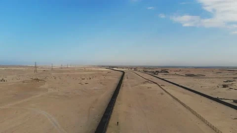 Train. Train in Mauritania. Train carrying coal. Industry in Mauritania. Film Stock Footage 137493213