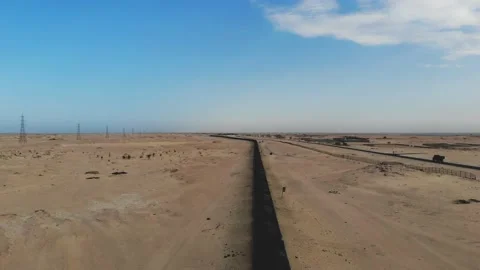 Train. Train in Mauritania. Train carrying coal. Industry in Mauritania. Film Stock Footage 137493585