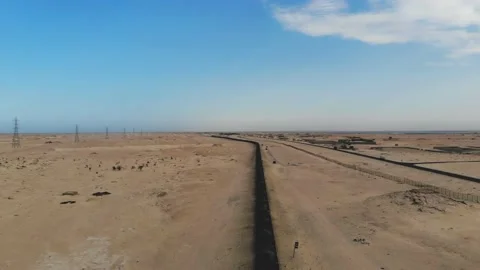 Train. Train in Mauritania. Train carrying coal. Industry in Mauritania. Film Stock Footage 137493656