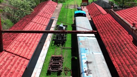 Train at train station Stock Footage 321471971