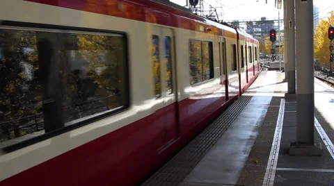Train in Train Station in Japan Stock Footage 52626456