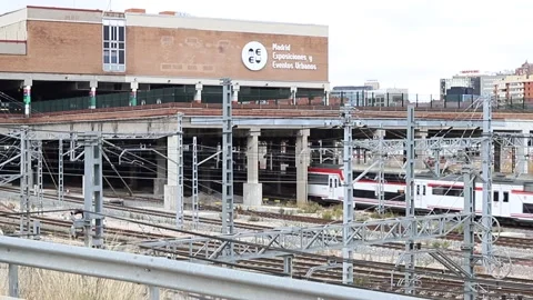 Train. Train tracks. Train entering a station. Subway leaving the station Stock Footage 221347815