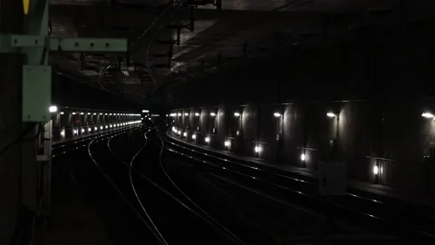 A train in a train tunnel 4k 30fps video Stock Footage 227212840