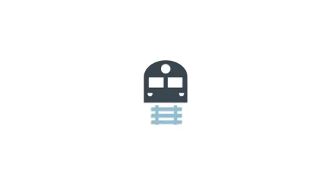 Train tram icon animation for video motion graphics Stock Footage 204717356