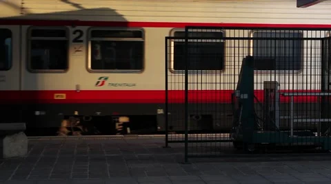 A train in transit in the station Stock Footage 66353951