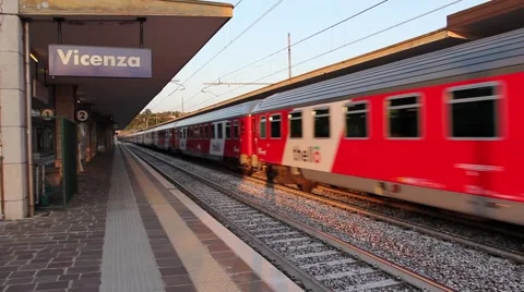 A train in transit in the station Stock Footage 66363726