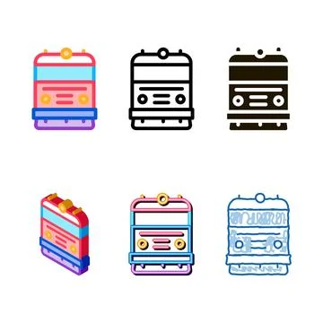 Train transport diversity icon vector outline 스톡 일러스트
