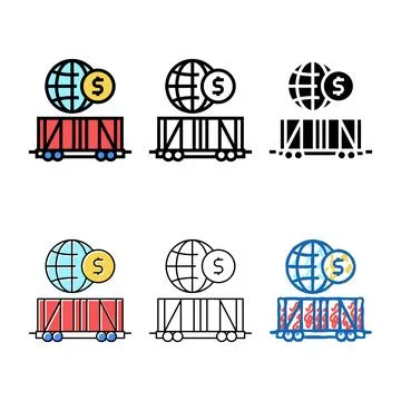 Train transportation color icon vector concepts flat Stock Illustration