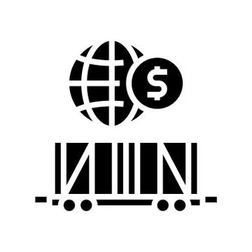 Train transportation glyph icon vector black illustration Stock Illustration