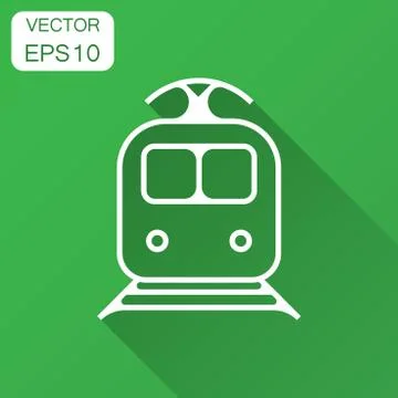 Train transportation icon. Vector illustration with long shadow. Business con Stock Illustration