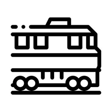 Train transportation icon vector outline illustration Stock Illustration