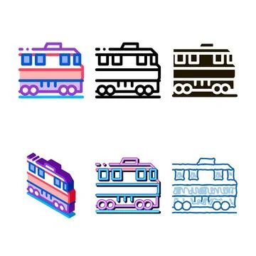 Train transportation icon vector range outline Stock Illustration
