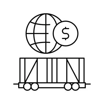 Train transportation line icon vector black illustration Stock Illustration