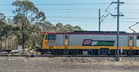 A Train Transporting Coal To The Export Terminal Stock Photos