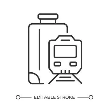 Train travel linear icon Stock Illustration