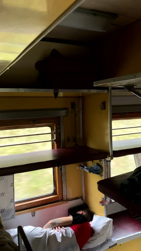 Train travel vibe inside view Stock Footage 221546726