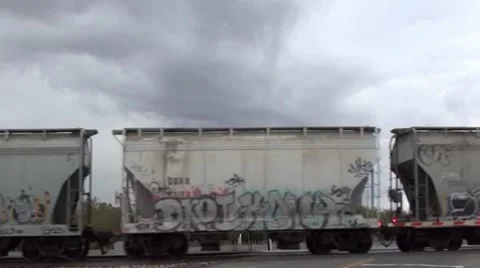 Train traveling Fast Stock Footage 8814588