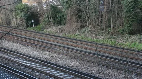 Train travels from left to right Video stock 20586562