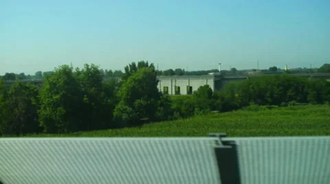 Train travels at a speed past Stock Footage 58359815