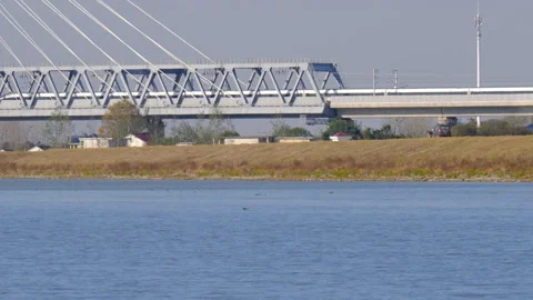 The train travels on the tracks Stock-Footage 244304572