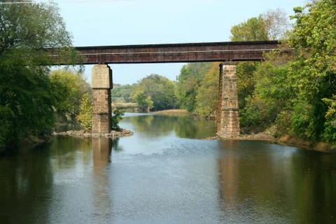 Train tressel over a river Stock Photos