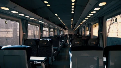 Train trip, internal view of the compartment Stock-Footage 75455330