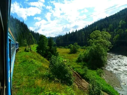 A train trip to the mountains Stock Photos