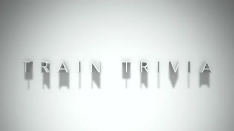 Train trivia 3D title animation white text on a white background Stock Footage 299644654