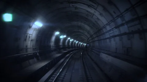 Train tunnel Video stock 129318350