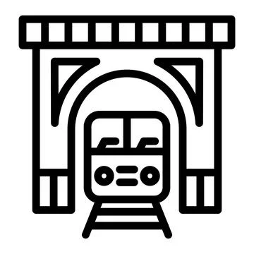 Train tunnel Vector Icon Design Illustration Stock Illustration