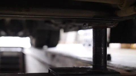 Train undercarriage inspection for detecting mechanical issues ensuring safety. Video stock 313815199