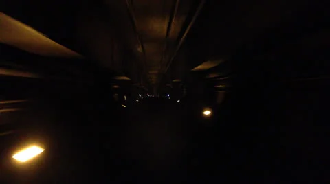 TRAIN UNDERGROUND LONG TUNNEL Vídeo Stock 26181432