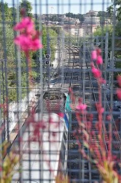 Train upper view Stock Photos