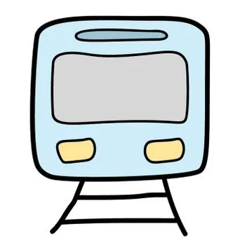 Train vector icon in doodle design Stock Illustration