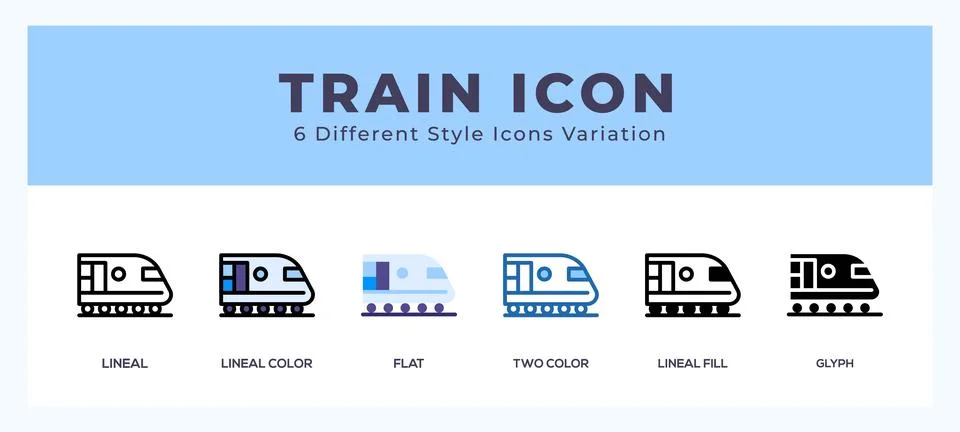 Train vector icons designed. icon symbol set. Stock Illustration