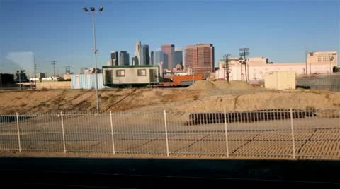 Train View Of Los Angeles HD Stock Footage 10802970