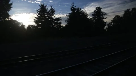 Train View of Silhouettes 2 Stock Footage 42519821