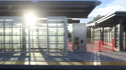 Train View of Train Station Stock Footage 42520246