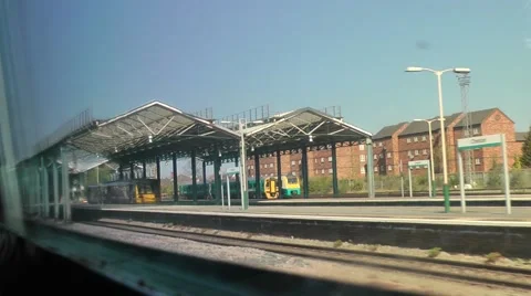 Train view from window approaching station movement Video stock 49463526