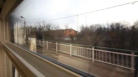 Train view from the window Stock Footage 3880267